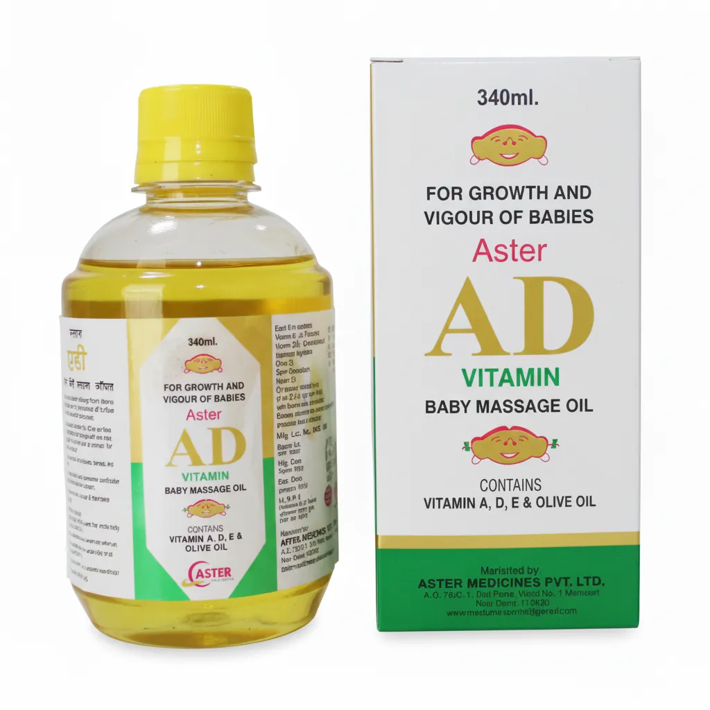 Aster AD Vitamin Baby Massage Oil 340ml