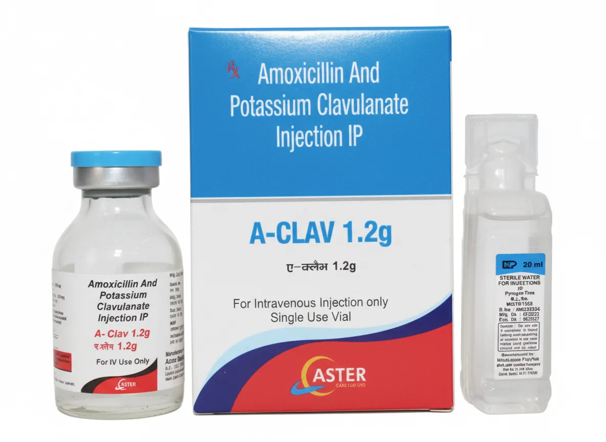 Amoxicillin And Potassium Clavulanate Injection I.P. (A-CLAV 1.2g)