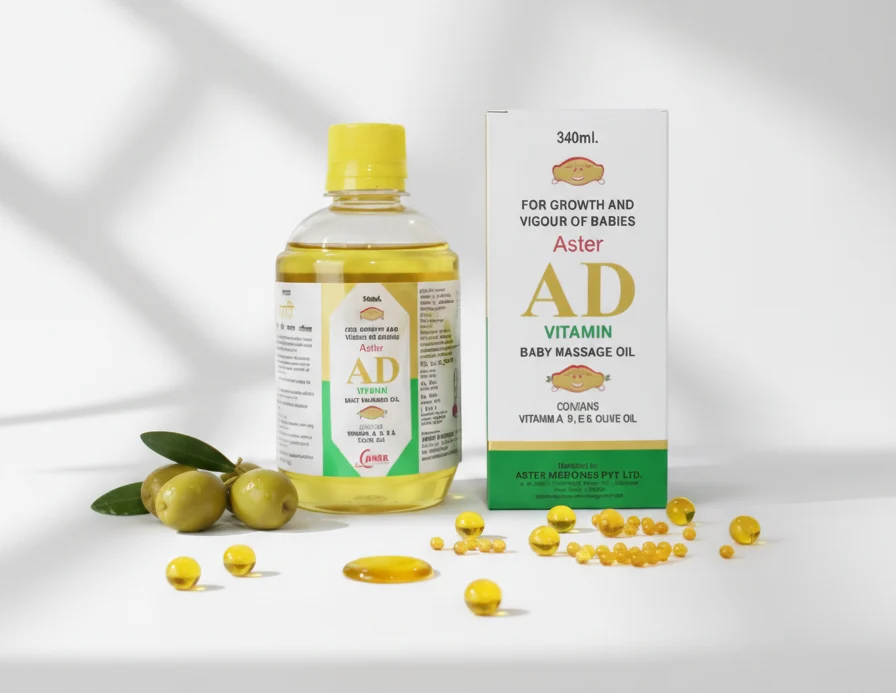 Aster AD Vitamin Baby Massage Oil 340ml